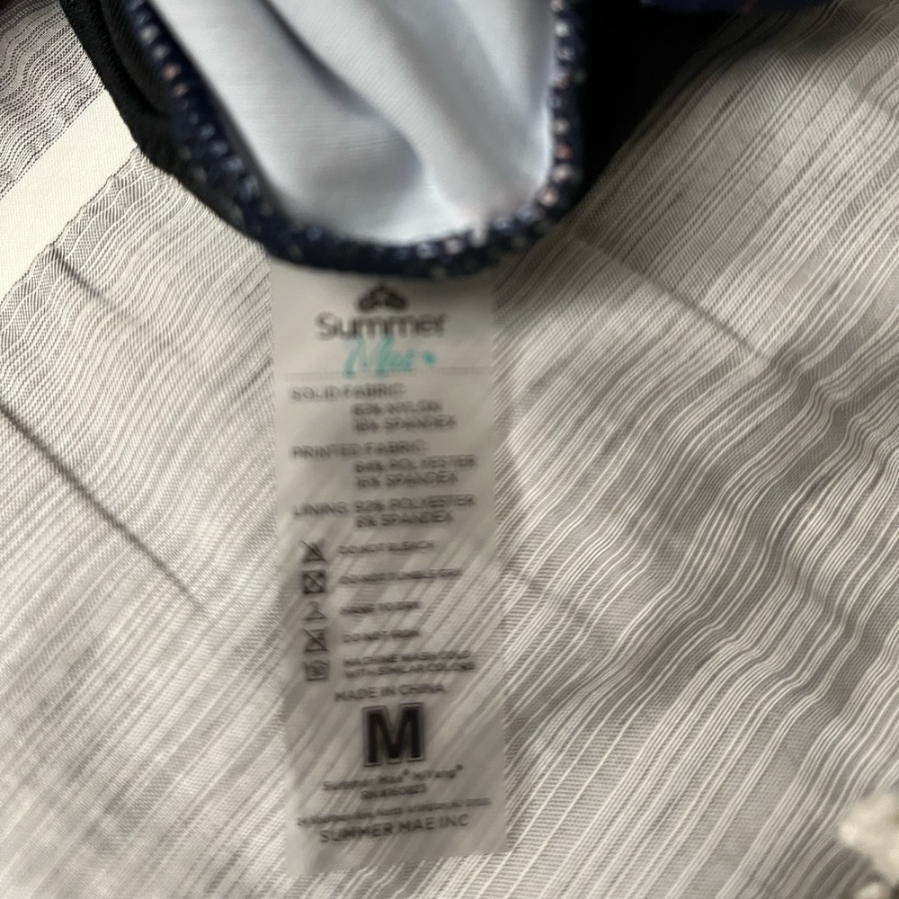 Summer Mae Maternity Swimsuit With Skort Bottom Medium Blue Orange - Picture 5 of 8